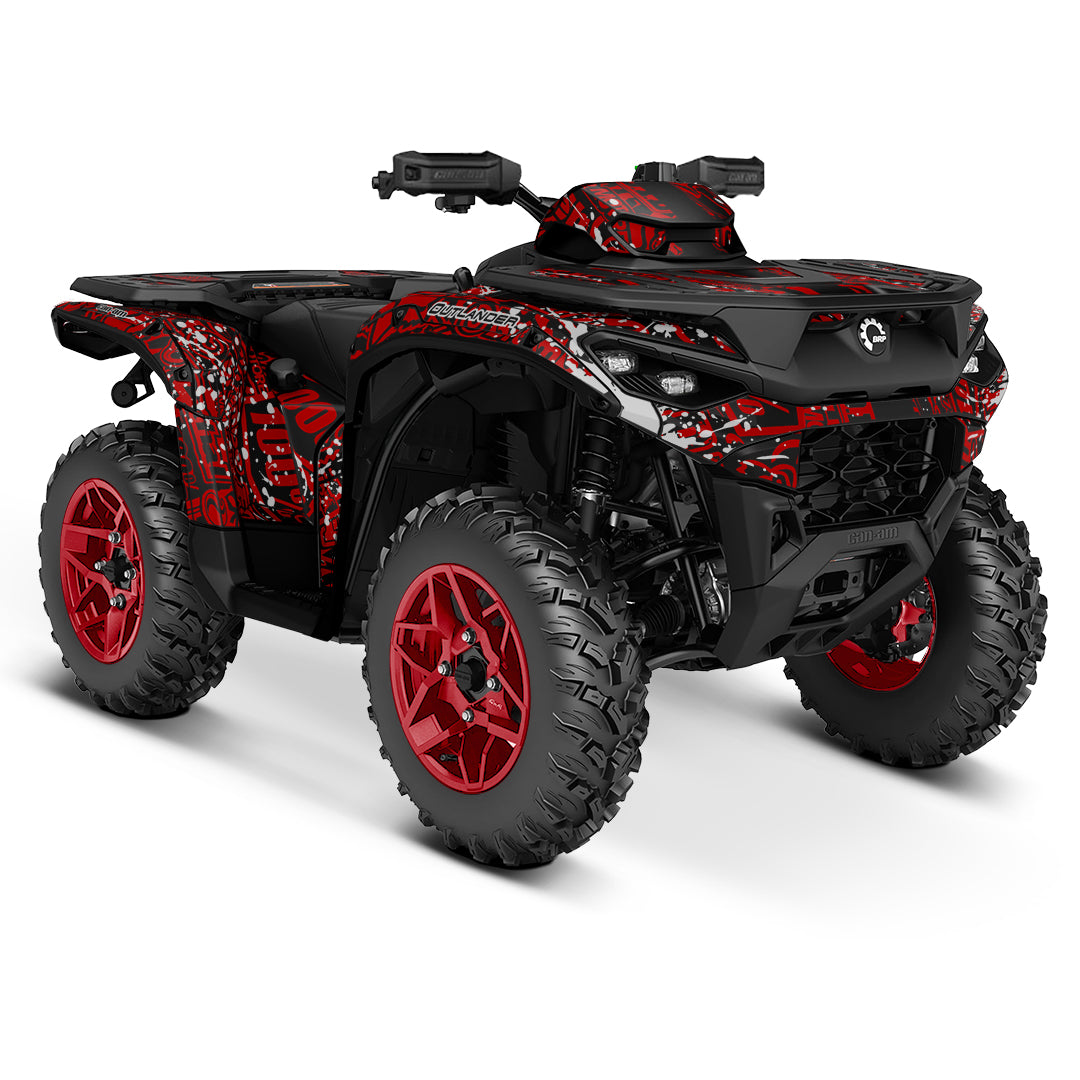 CAN-AM OUTLANDER G3 2025-2027 FULL GRAPHICS KIT "LOGOBOOM RED" DESIGN