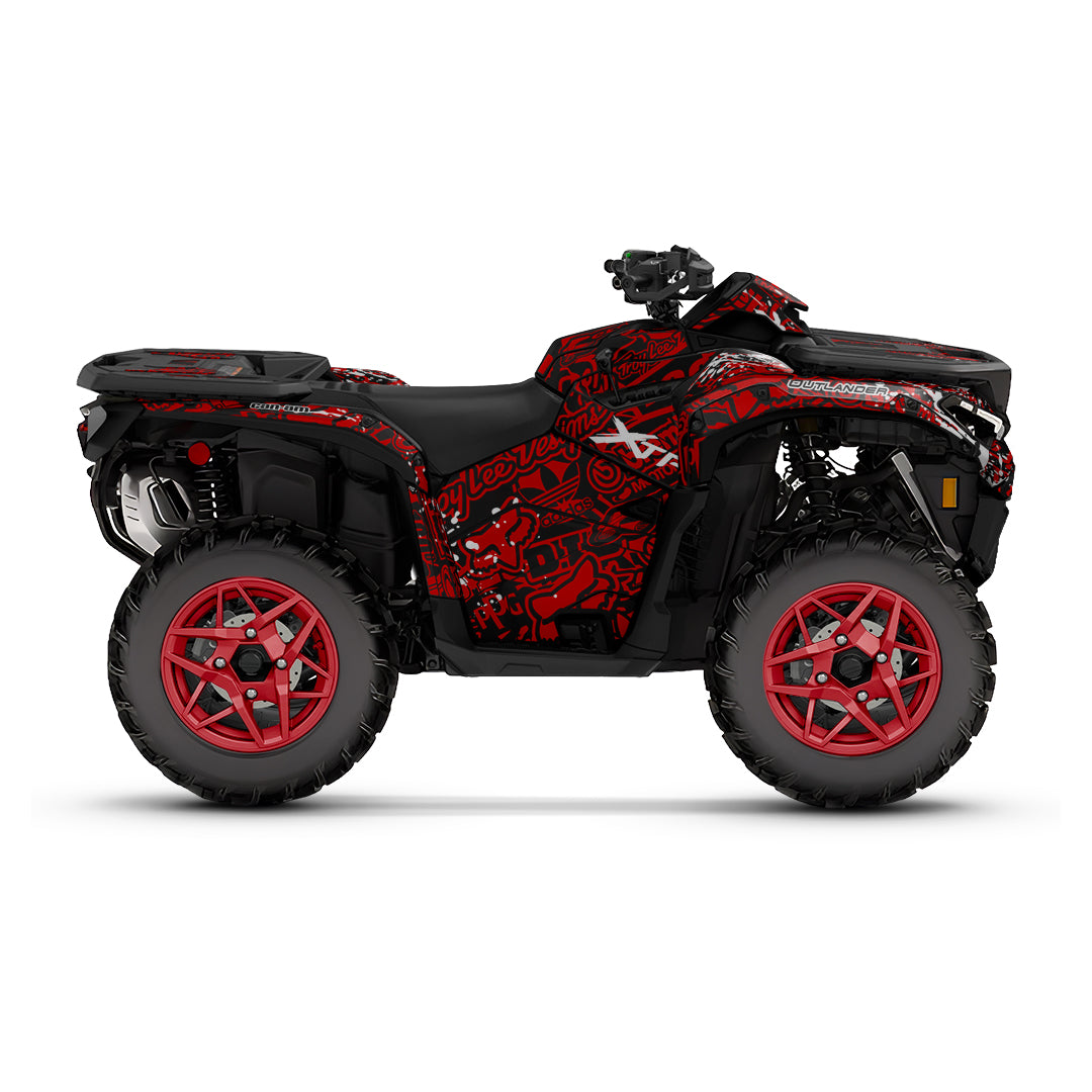 CAN-AM OUTLANDER G3 2025-2027 FULL GRAPHICS KIT "LOGOBOOM RED" DESIGN
