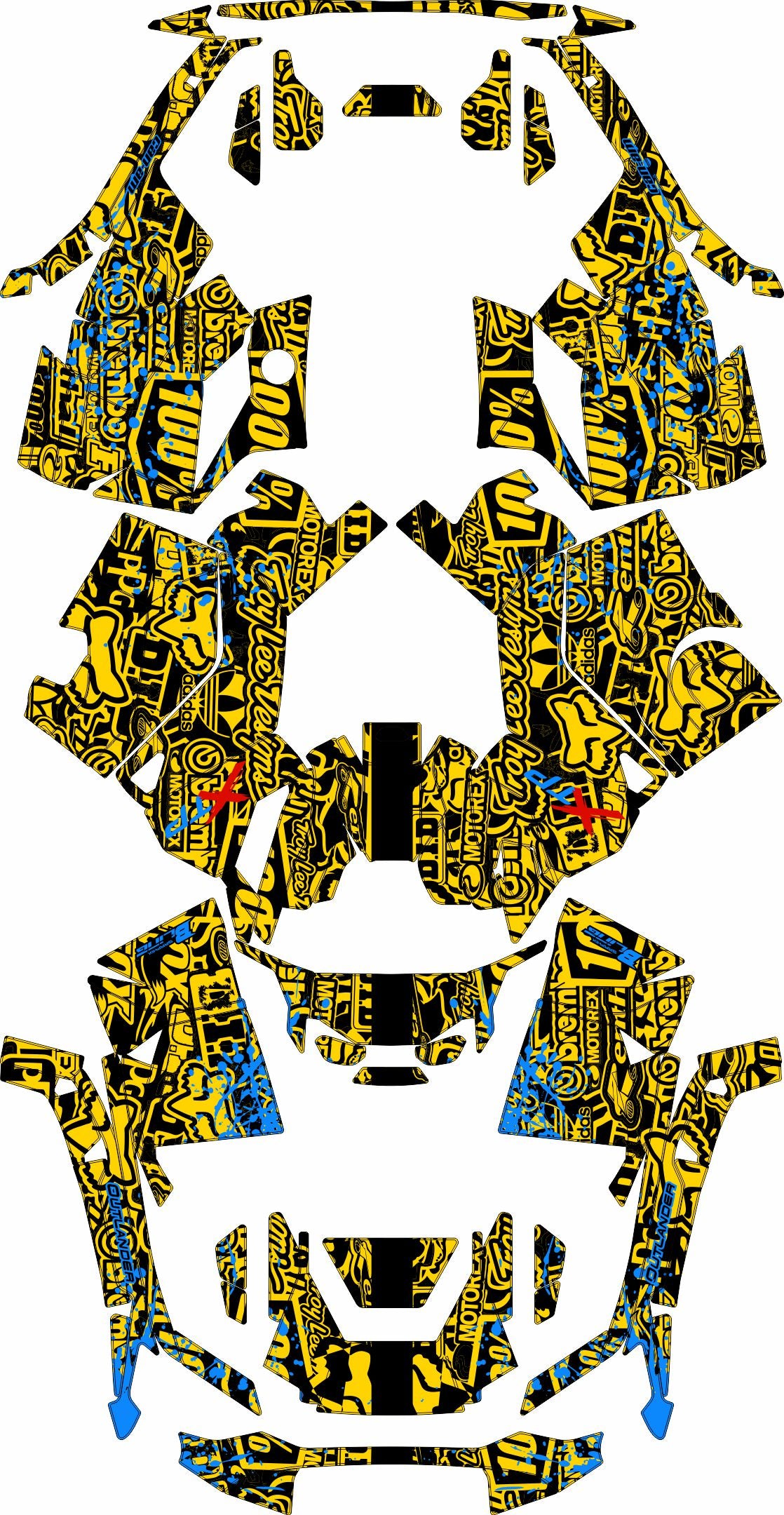 CAN-AM OUTLANDER G3 2025-2027 FULL GRAPHICS KIT "LOGOBOOM YELLOW" DESIGN