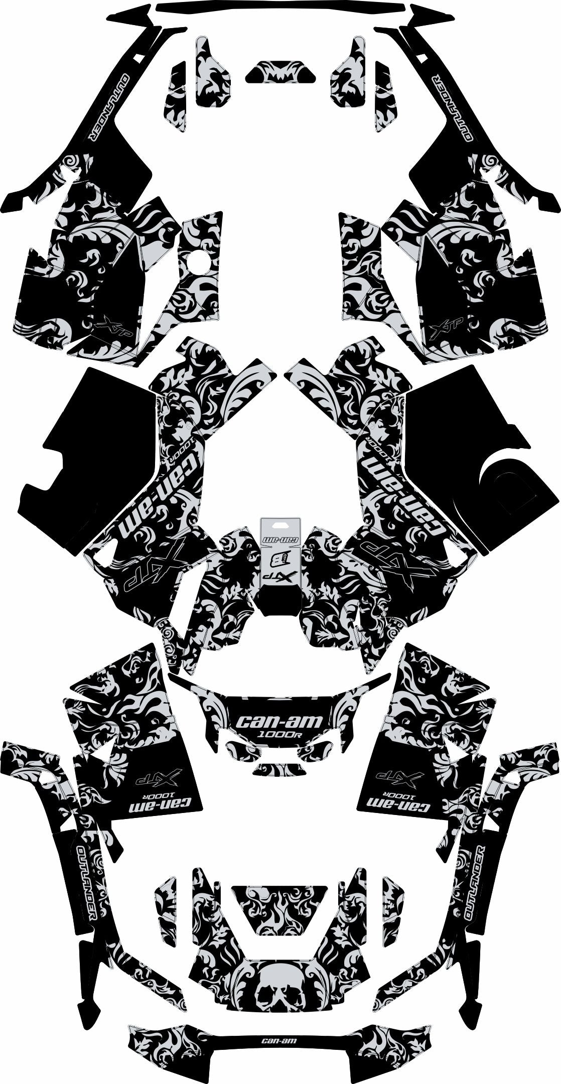 CAN-AM OUTLANDER G3 2025-2027 FULL GRAPHICS KIT "MOTTLED GREY" DESIGN