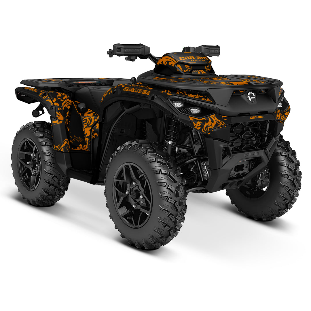 CAN-AM OUTLANDER G3 2025-2027 FULL GRAPHICS KIT "MOTTLED ORANGE" DESIGN