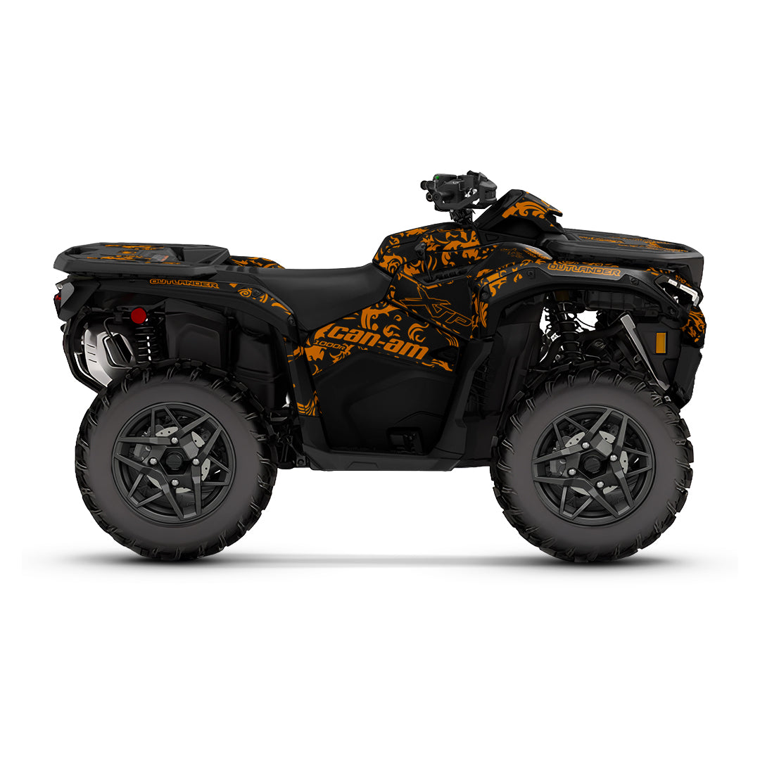 CAN-AM OUTLANDER G3 2025-2027 FULL GRAPHICS KIT "MOTTLED ORANGE" DESIGN