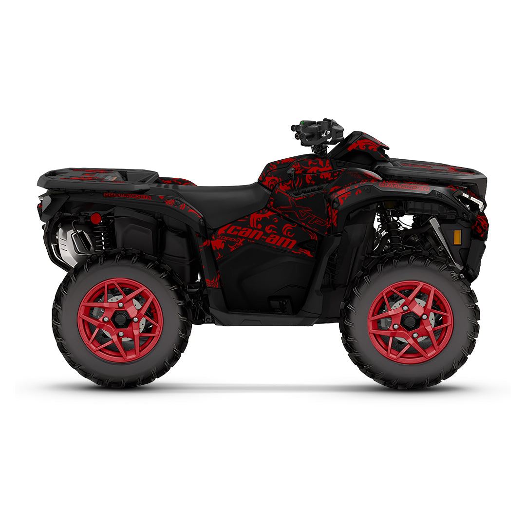 CAN-AM OUTLANDER G3 2025-2027 FULL GRAPHICS KIT "MOTTLED RED" DESIGN