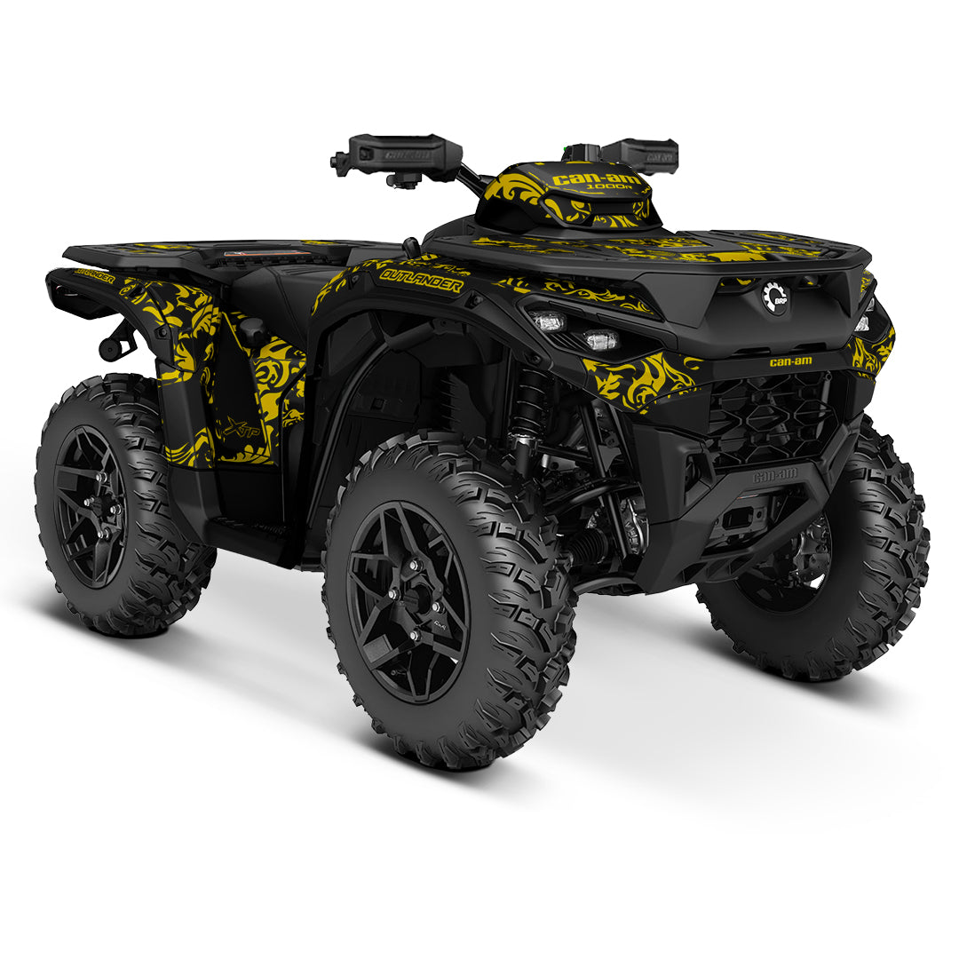 CAN-AM OUTLANDER G3 2025-2027 FULL GRAPHICS KIT "MOTTLED YELLOW" DESIGN