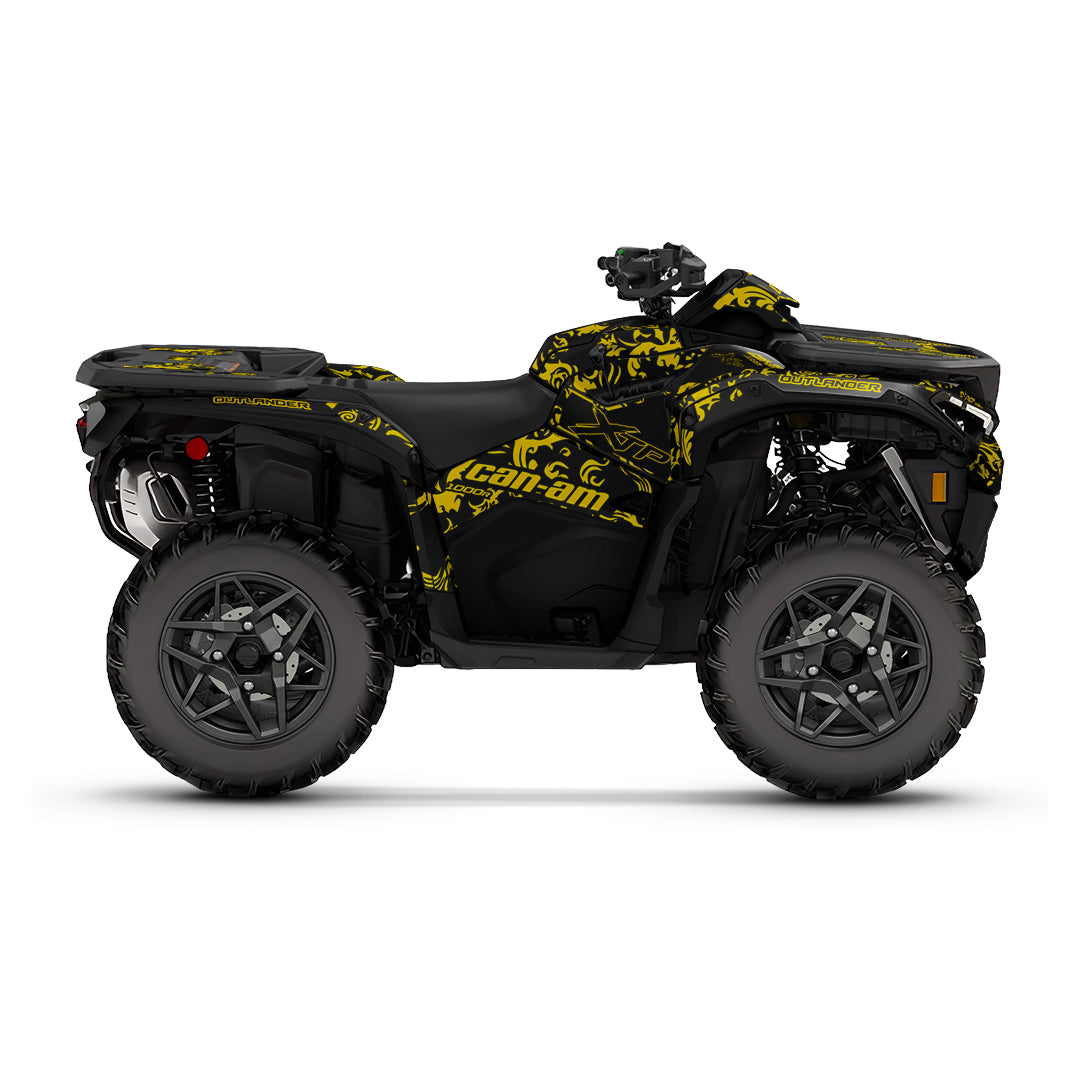 CAN-AM OUTLANDER G3 2025-2027 FULL GRAPHICS KIT "MOTTLED YELLOW" DESIGN