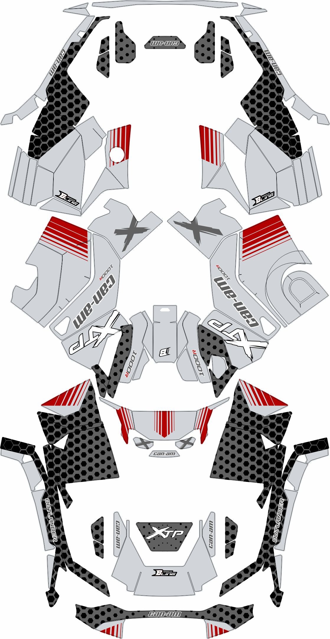 CAN-AM OUTLANDER G3 2025-2027 FULL GRAPHICS KIT "RADON GREY" DESIGN