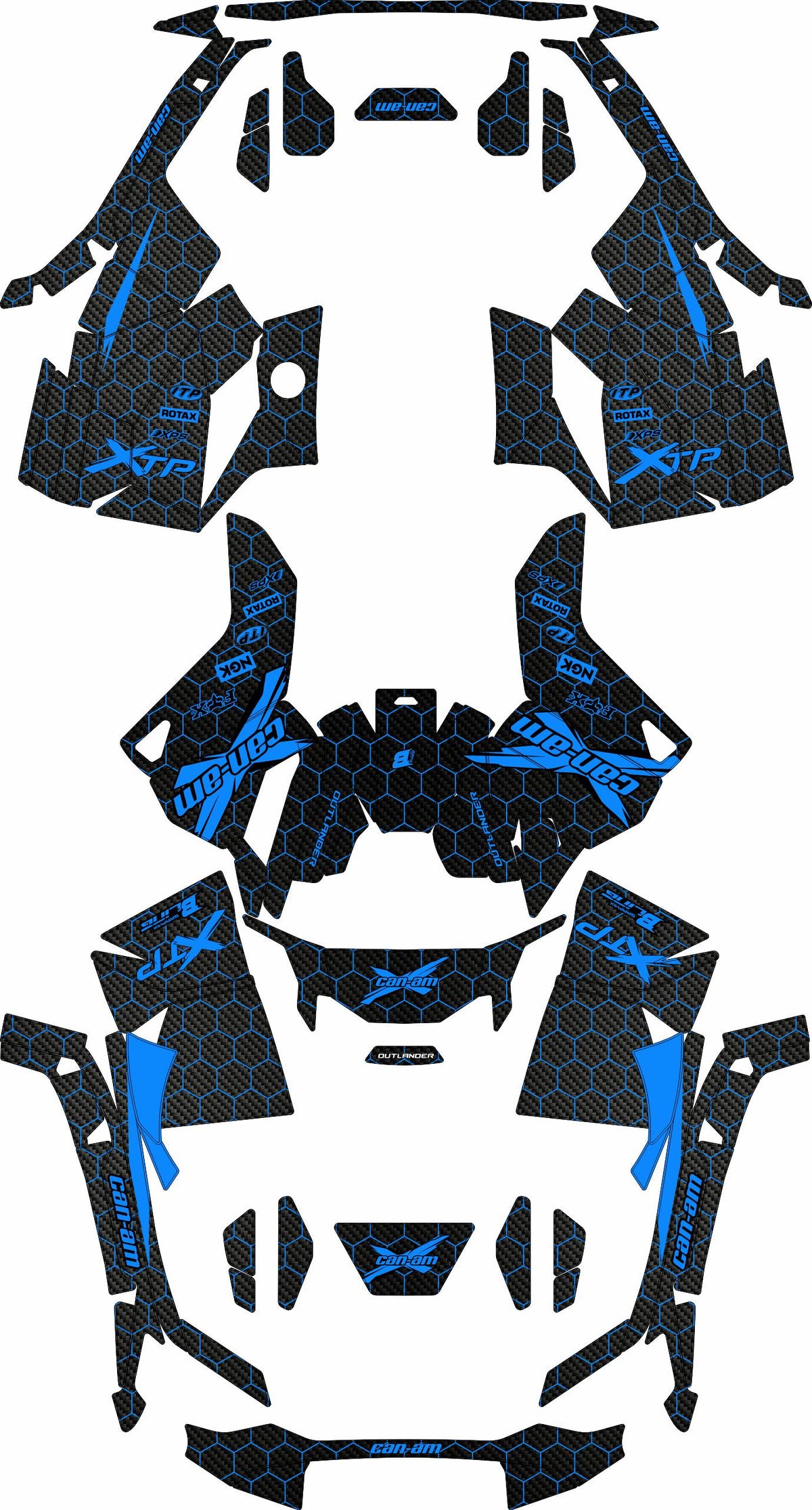 CAN-AM OUTLANDER G3 2025-2027 FULL GRAPHICS KIT "COMBO BLUE" DESIGN