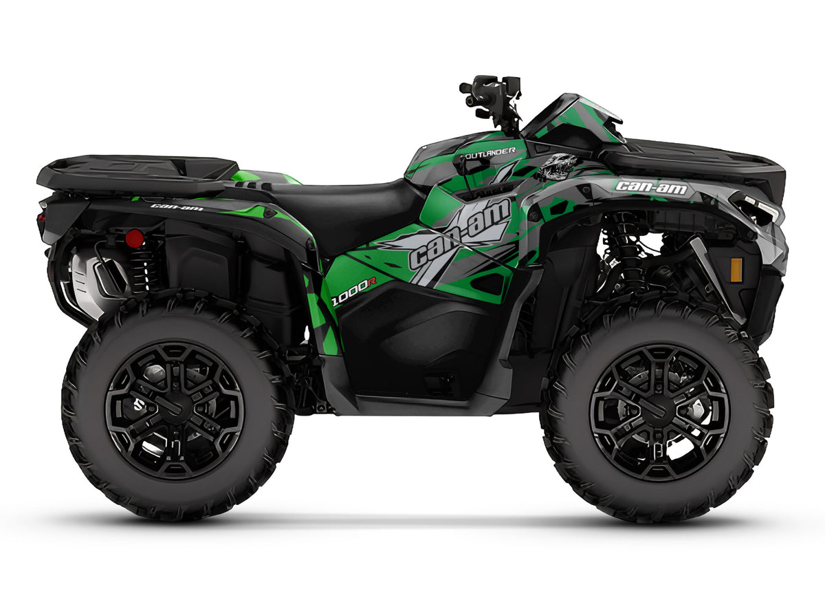 CAN-AM OUTLANDER G3 2025-2027 FULL GRAPHICS KIT "SCREAM GREEN" DESIGN