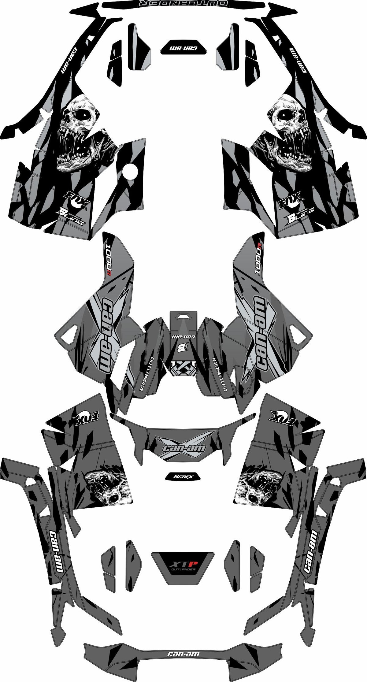 CAN-AM OUTLANDER G3 2025-2027 FULL GRAPHICS KIT "SCREAM GREY" DESIGN