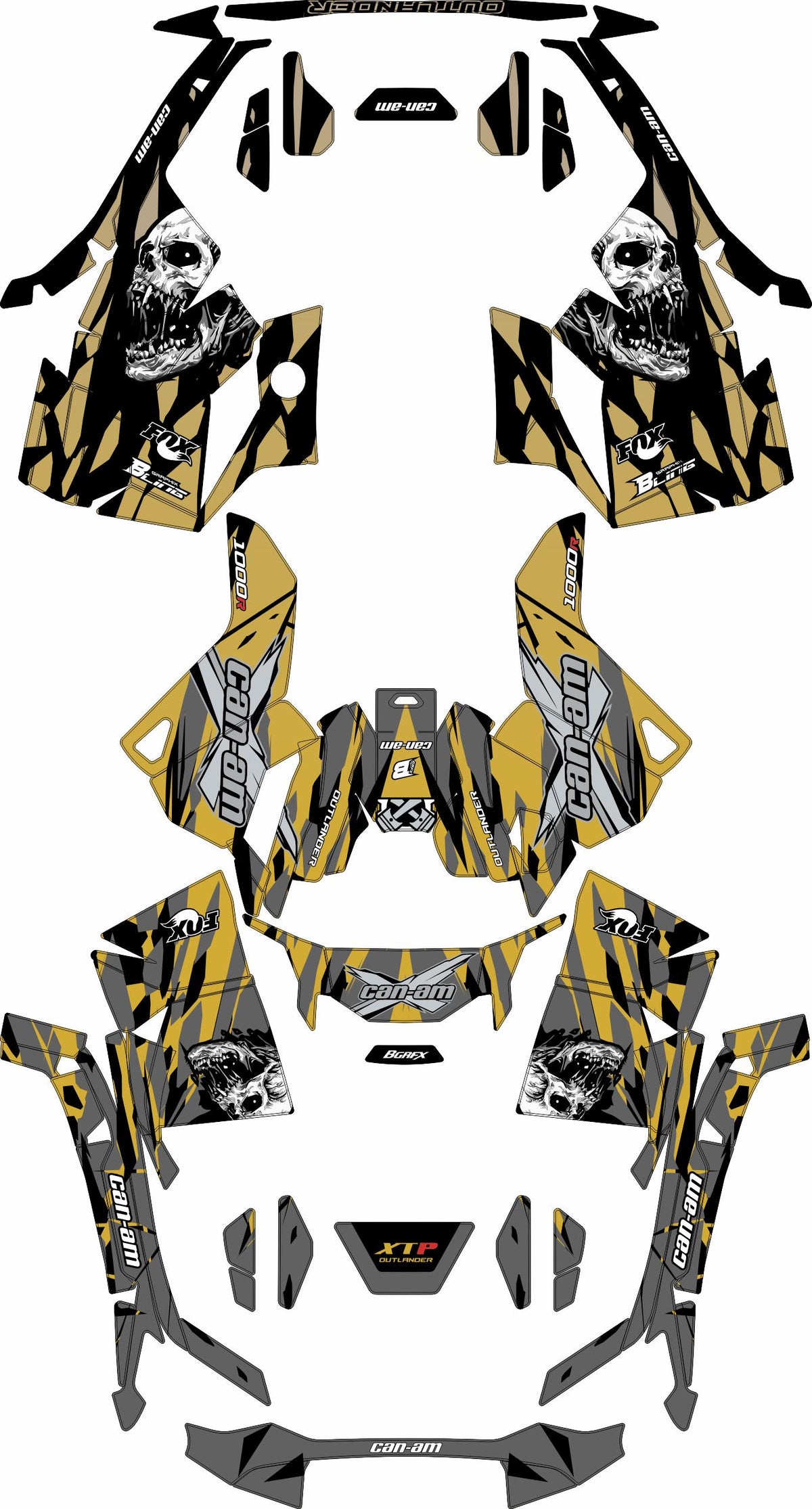 CAN-AM OUTLANDER G3 2025-2027 FULL GRAPHICS KIT "SCREAM SAND" DESIGN
