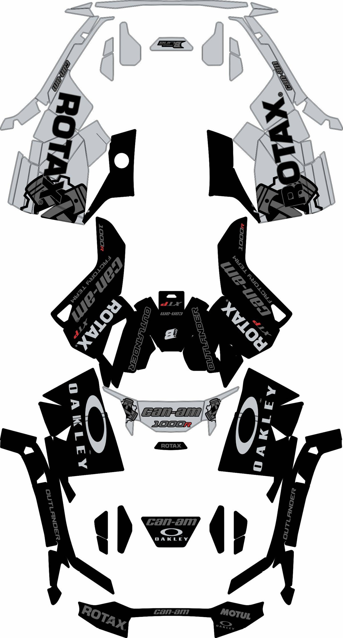CAN-AM OUTLANDER G3 2025-2027 FULL GRAPHICS KIT "ROTAX GREY" DESIGN