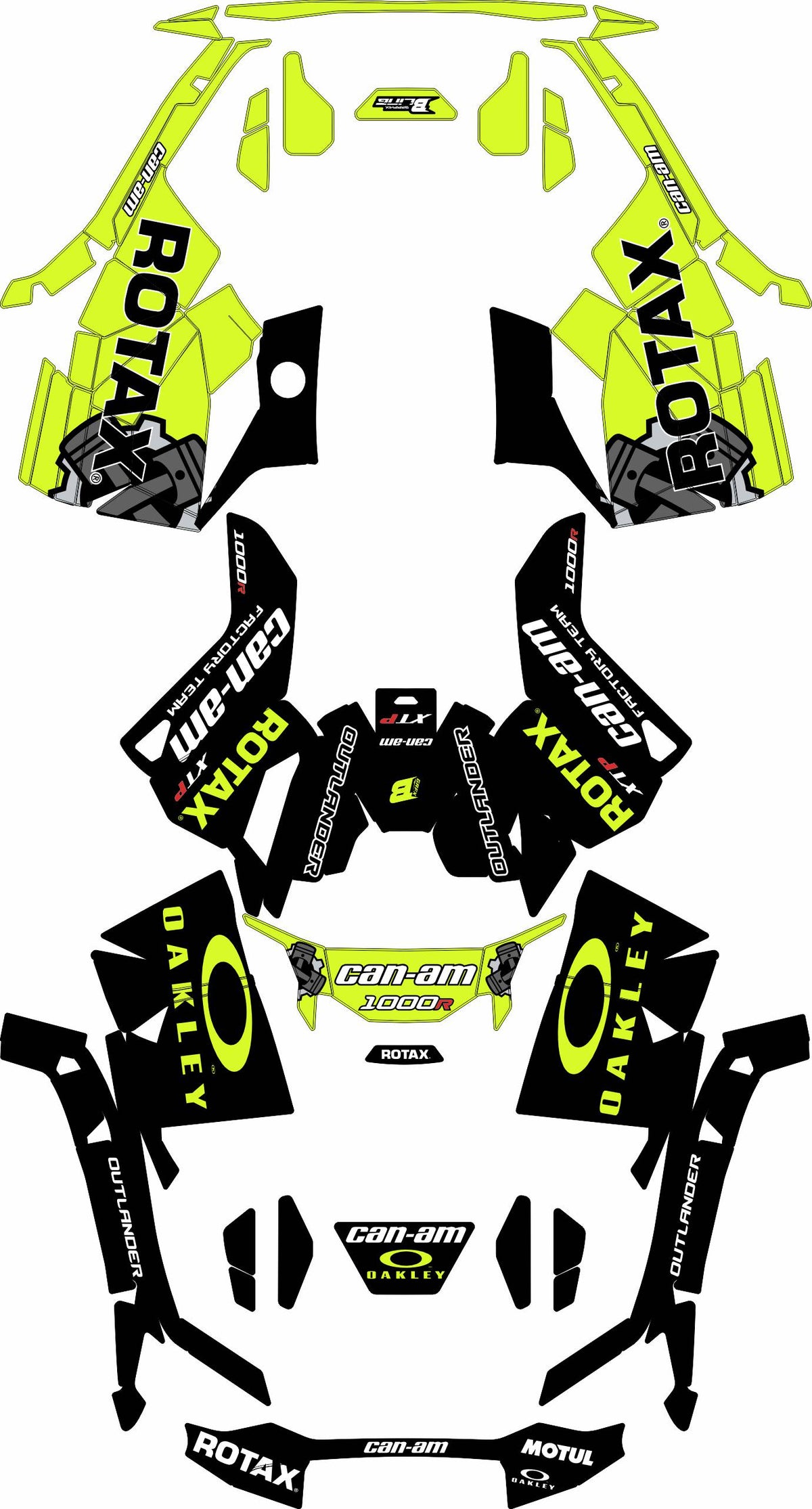 CAN-AM OUTLANDER G3 2025-2027 FULL GRAPHICS KIT "ROTAX LIME" DESIGN