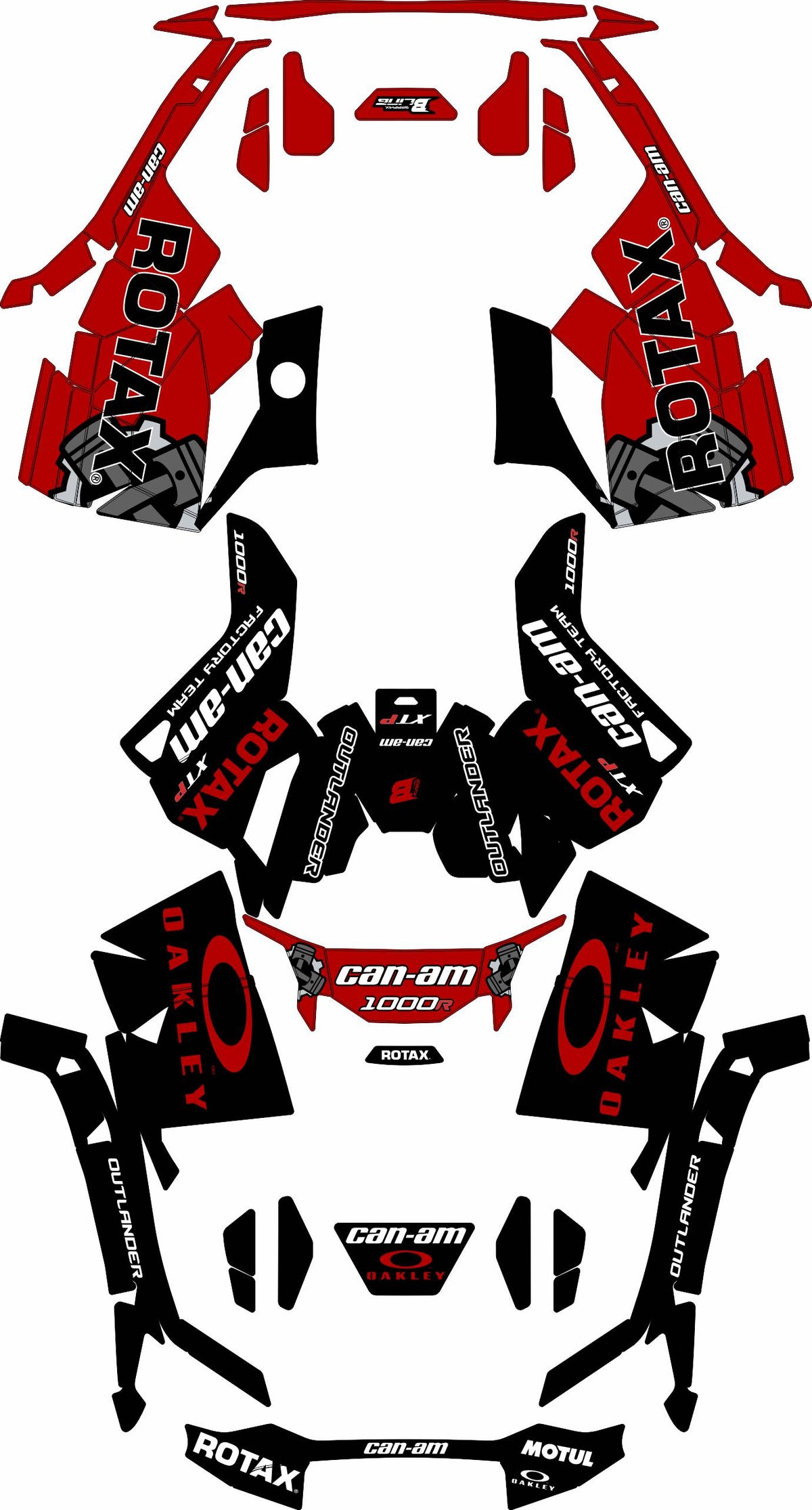 CAN-AM OUTLANDER G3 2025-2027 FULL GRAPHICS KIT "ROTAX RED" DESIGN