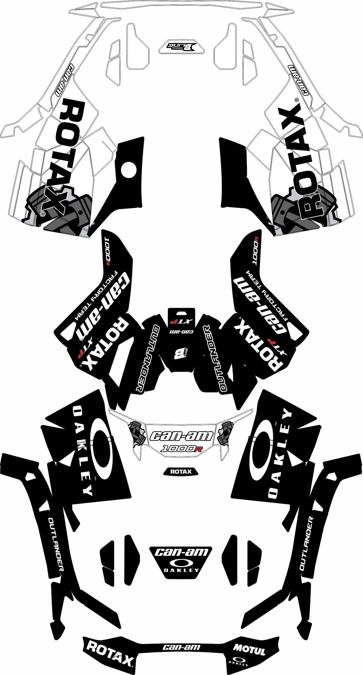 CAN-AM OUTLANDER G3 2025-2027 FULL GRAPHICS KIT "ROTAX WHITE" DESIGN