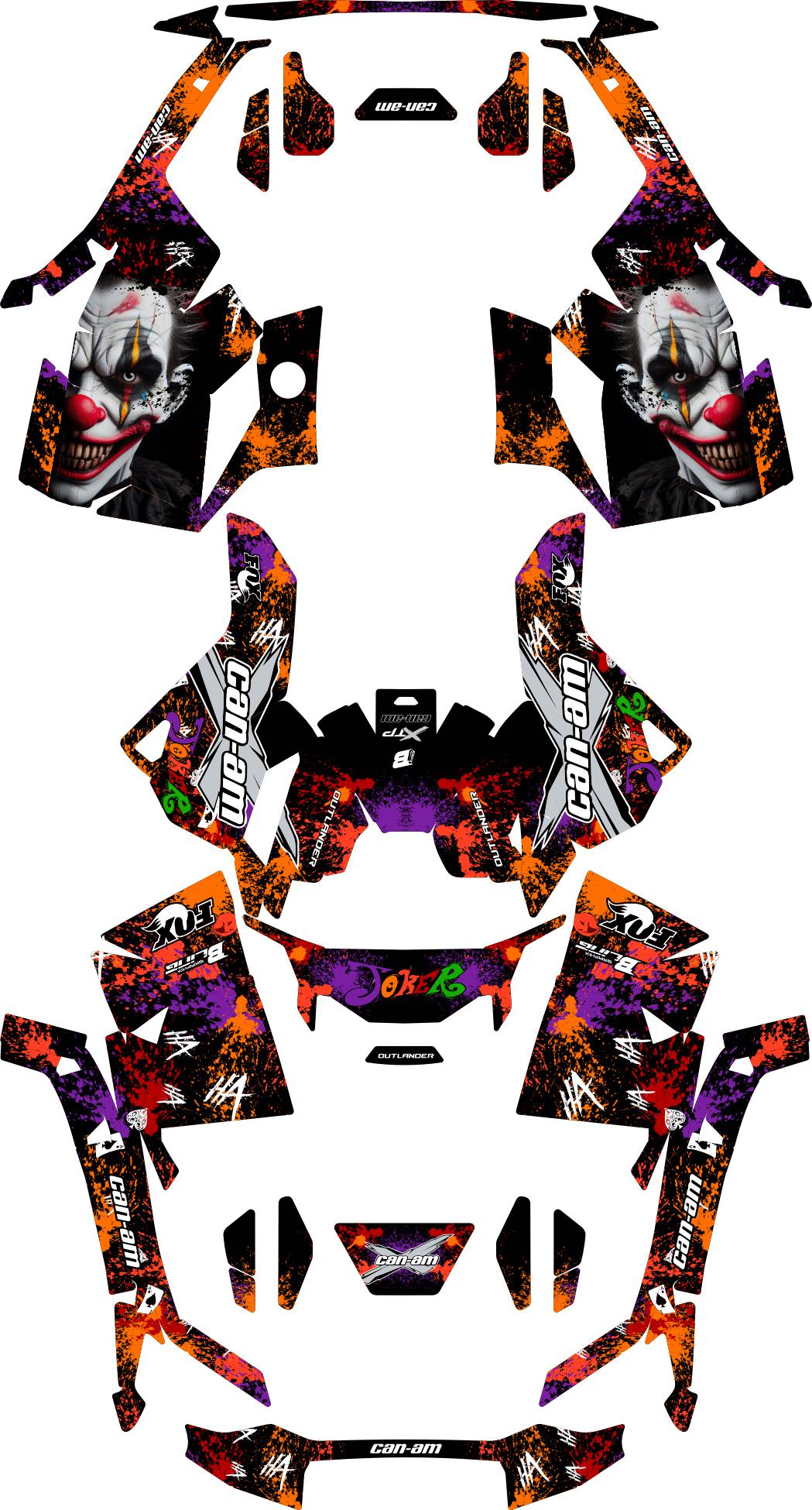 CAN-AM OUTLANDER G3 2025 FULL GRAPHICS KIT "JOKER ORANGE" DESIGN