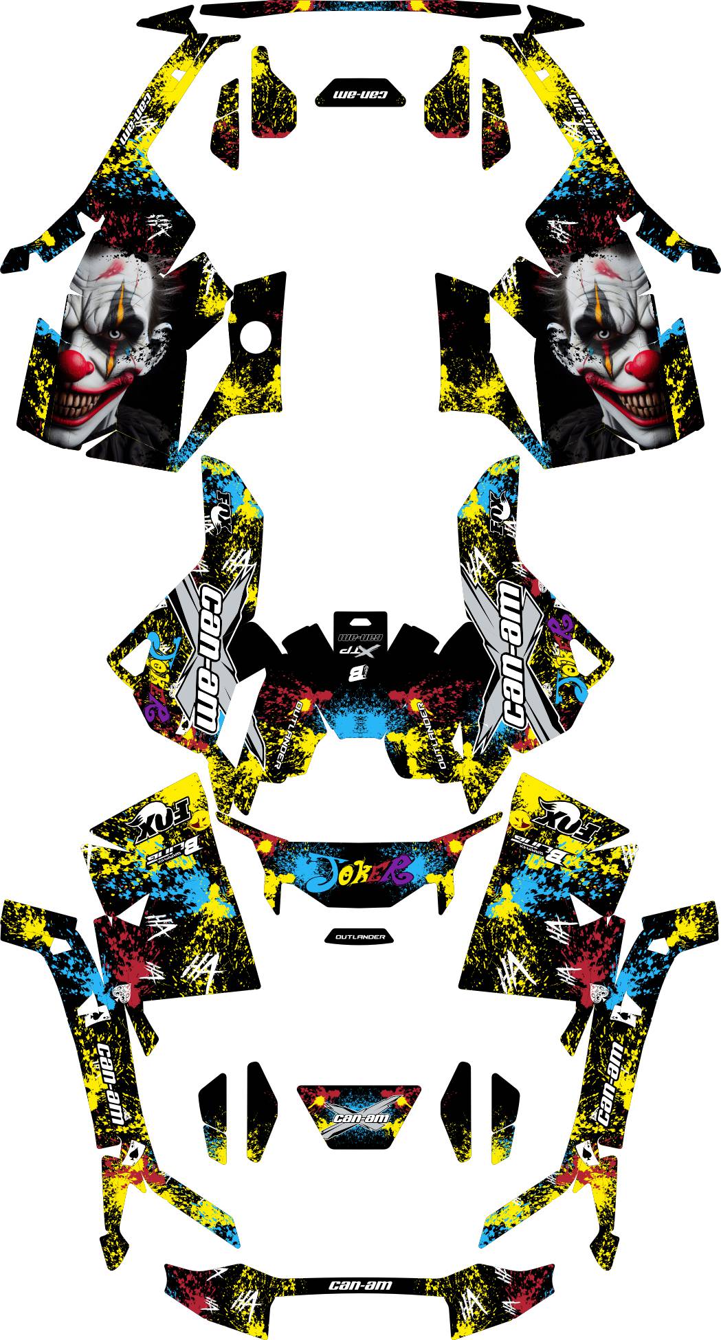 CAN-AM OUTLANDER G3 2025 FULL GRAPHICS KIT "JOKER YELLOW" DESIGN