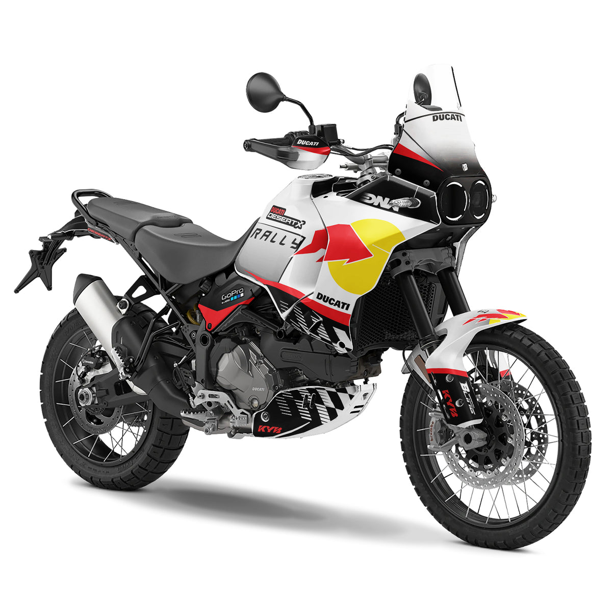 DUCATI DESERT X FULL GRAPHICS KIT ''FACTORED WHITE'' DESIGN
