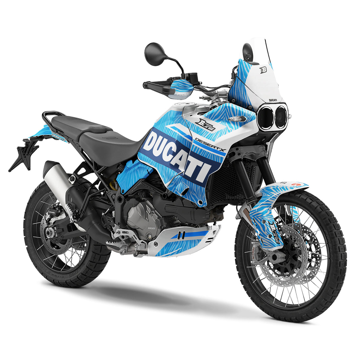 DUCATI DESERT X FULL GRAPHICS KIT ''ZEBRA BLUE'' DESIGN