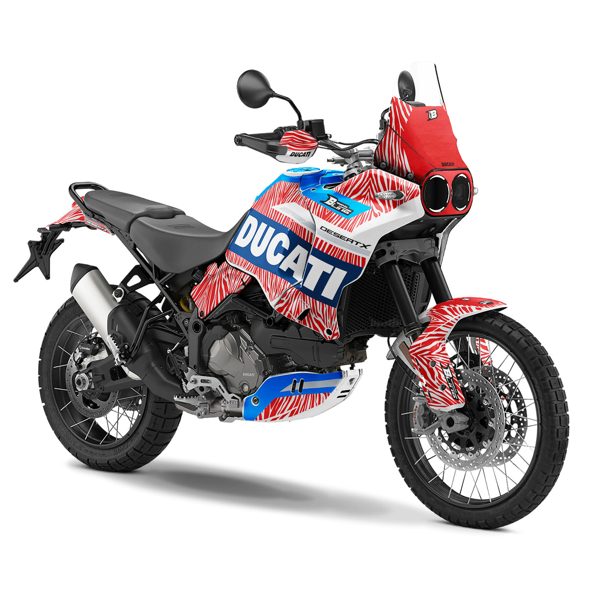 DUCATI DESERT X FULL GRAPHICS KIT ''ZEBRA RACE'' DESIGN