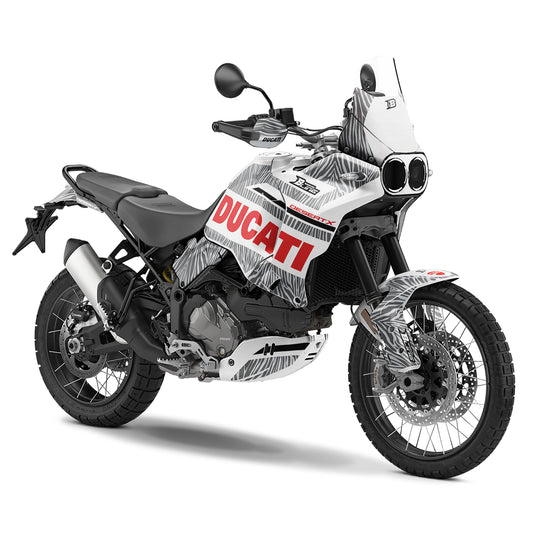 DUCATI DESERT X FULL GRAPHICS KIT ''ZEBRA WHITE'' DESIGN