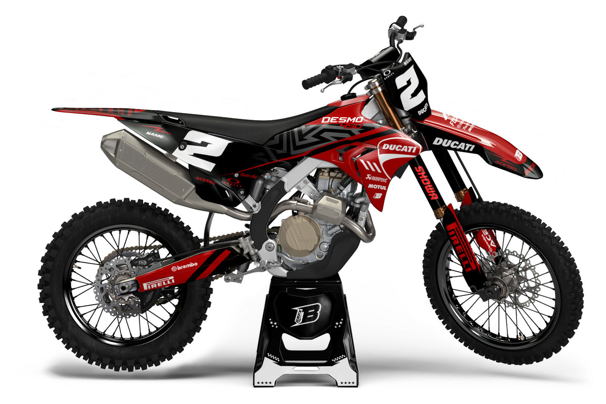 DUCATI DESMO FULL GRAPHICS KIT ''BASED BLACK'' DESIGN