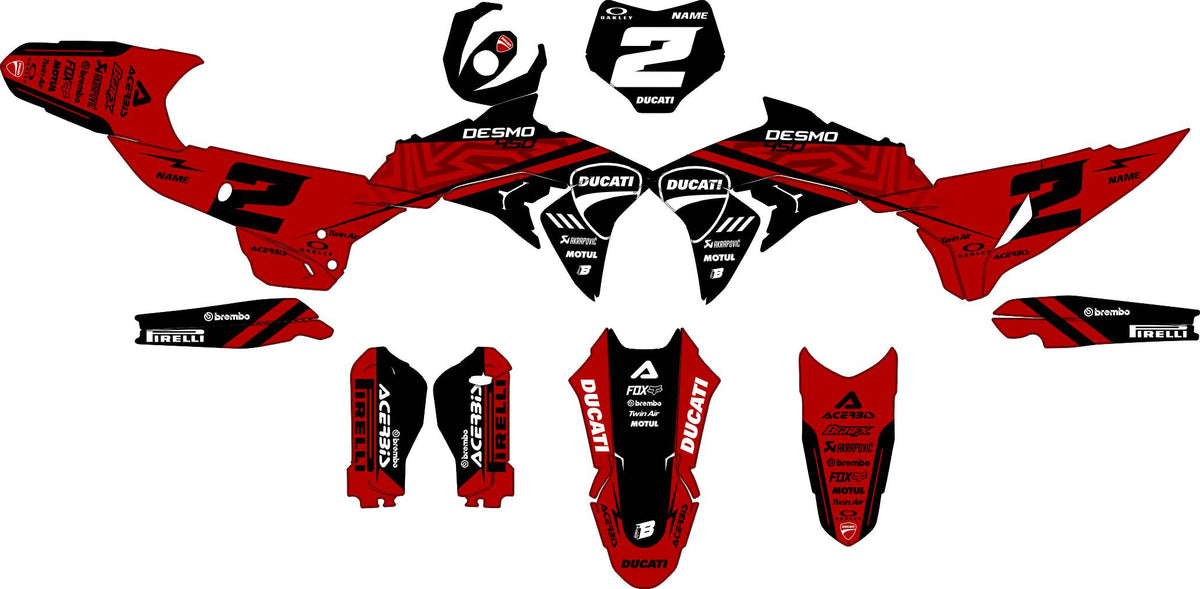 DUCATI DESMO FULL GRAPHICS KIT ''BASED RED'' DESIGN
