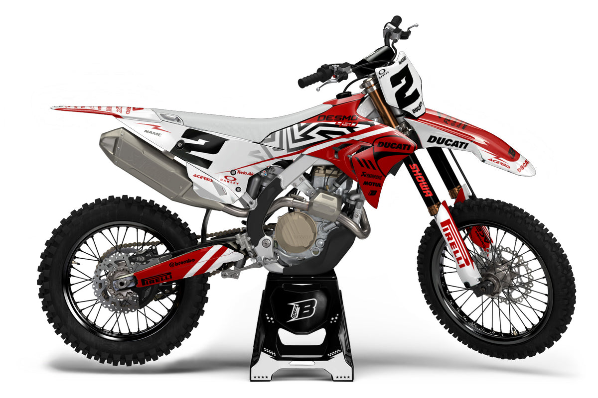 DUCATI DESMO FULL GRAPHICS KIT ''BASED WHITE'' DESIGN