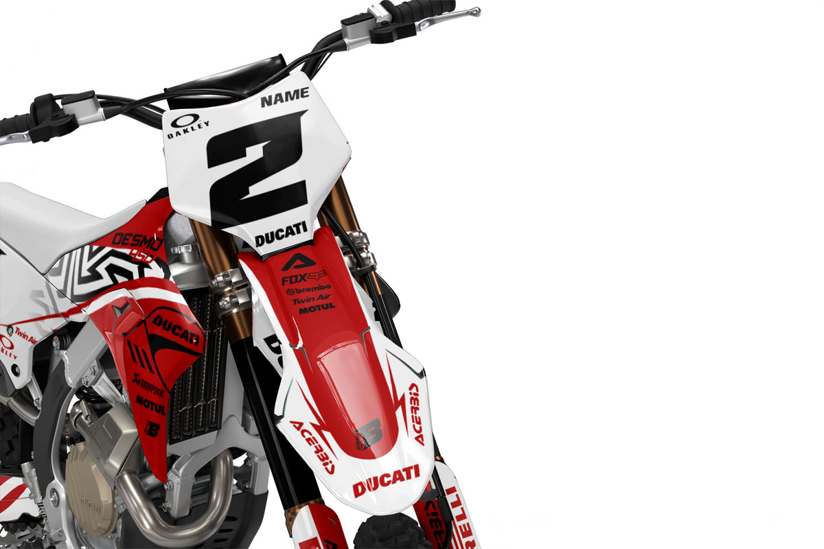 DUCATI DESMO FULL GRAPHICS KIT ''BASED WHITE'' DESIGN