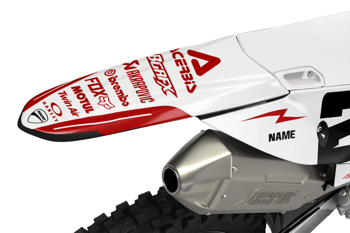 DUCATI DESMO FULL GRAPHICS KIT ''BASED WHITE'' DESIGN