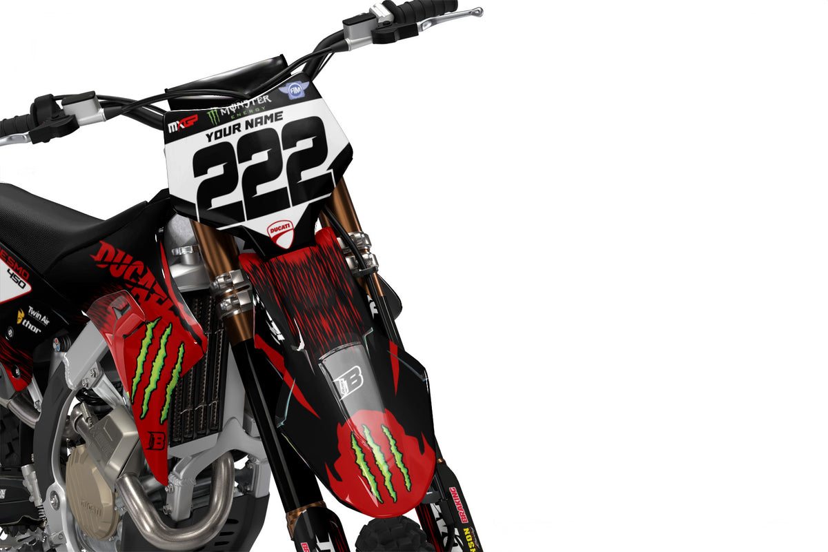 DUCATI DESMO FULL GRAPHICS KIT ''FACTORED BLACK'' DESIGN