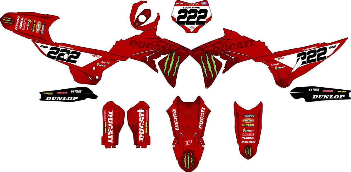 DUCATI DESMO FULL GRAPHICS KIT ''FACTORED'' DESIGN