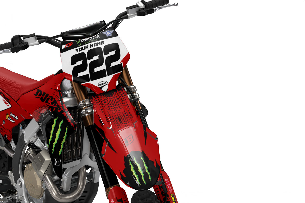 DUCATI DESMO FULL GRAPHICS KIT ''FACTORED RED'' DESIGN