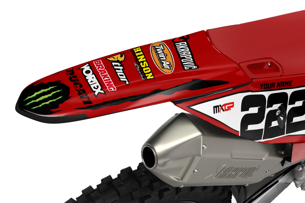 DUCATI DESMO FULL GRAPHICS KIT ''FACTORED RED'' DESIGN