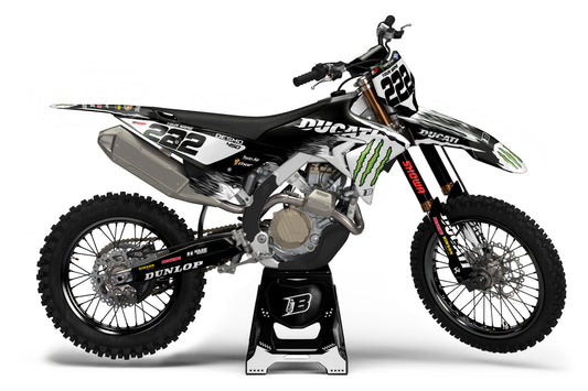 DUCATI DESMO FULL GRAPHICS KIT ''FACTORED WHITE'' DESIGN