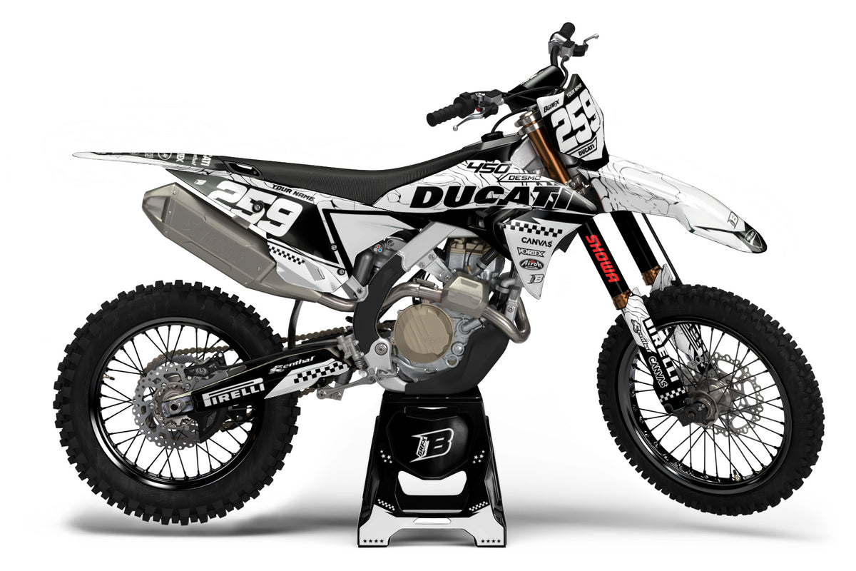 DUCATI DESMO FULL GRAPHICS KIT ''PRIME WHITE'' DESIGN