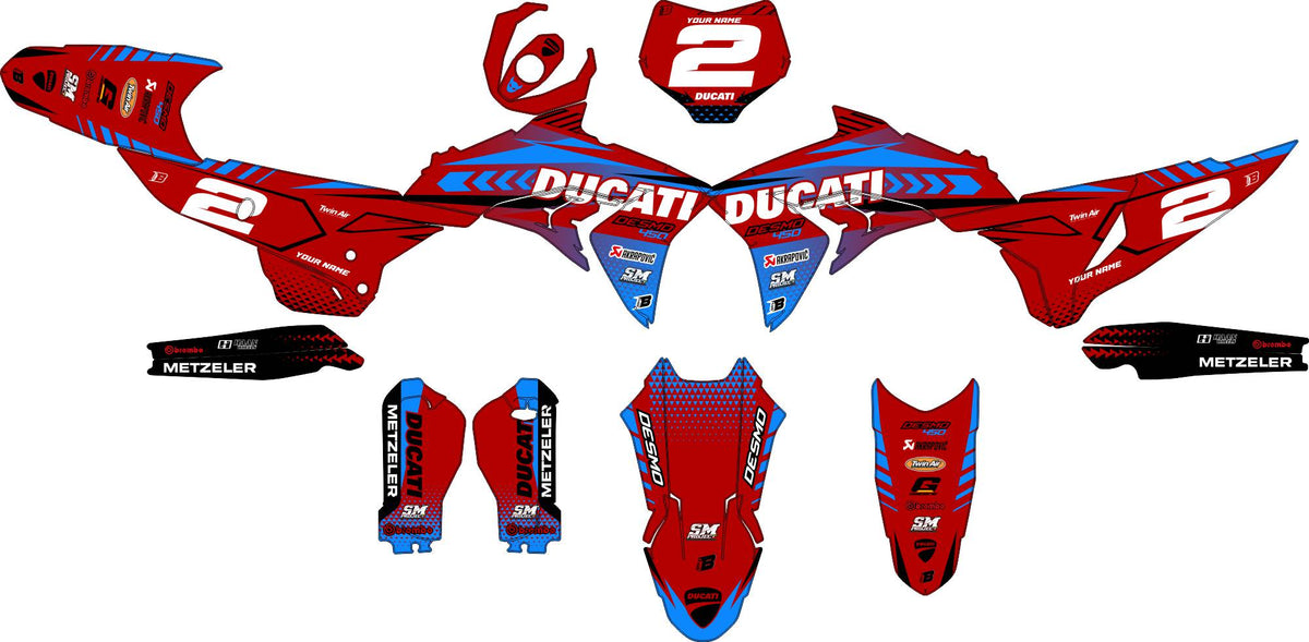 DUCATI DESMO FULL GRAPHICS KIT ''SPECIAL BLUE'' DESIGN
