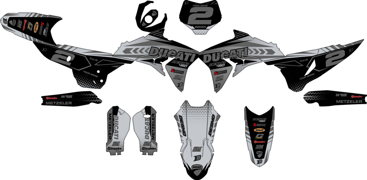 DUCATI DESMO FULL GRAPHICS KIT ''SPECIAL GREY'' DESIGN