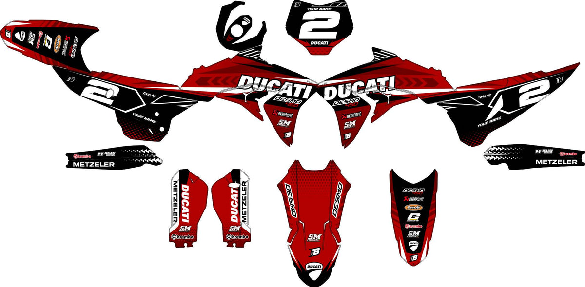 DUCATI DESMO FULL GRAPHICS KIT ''SPECIAL RED'' DESIGN
