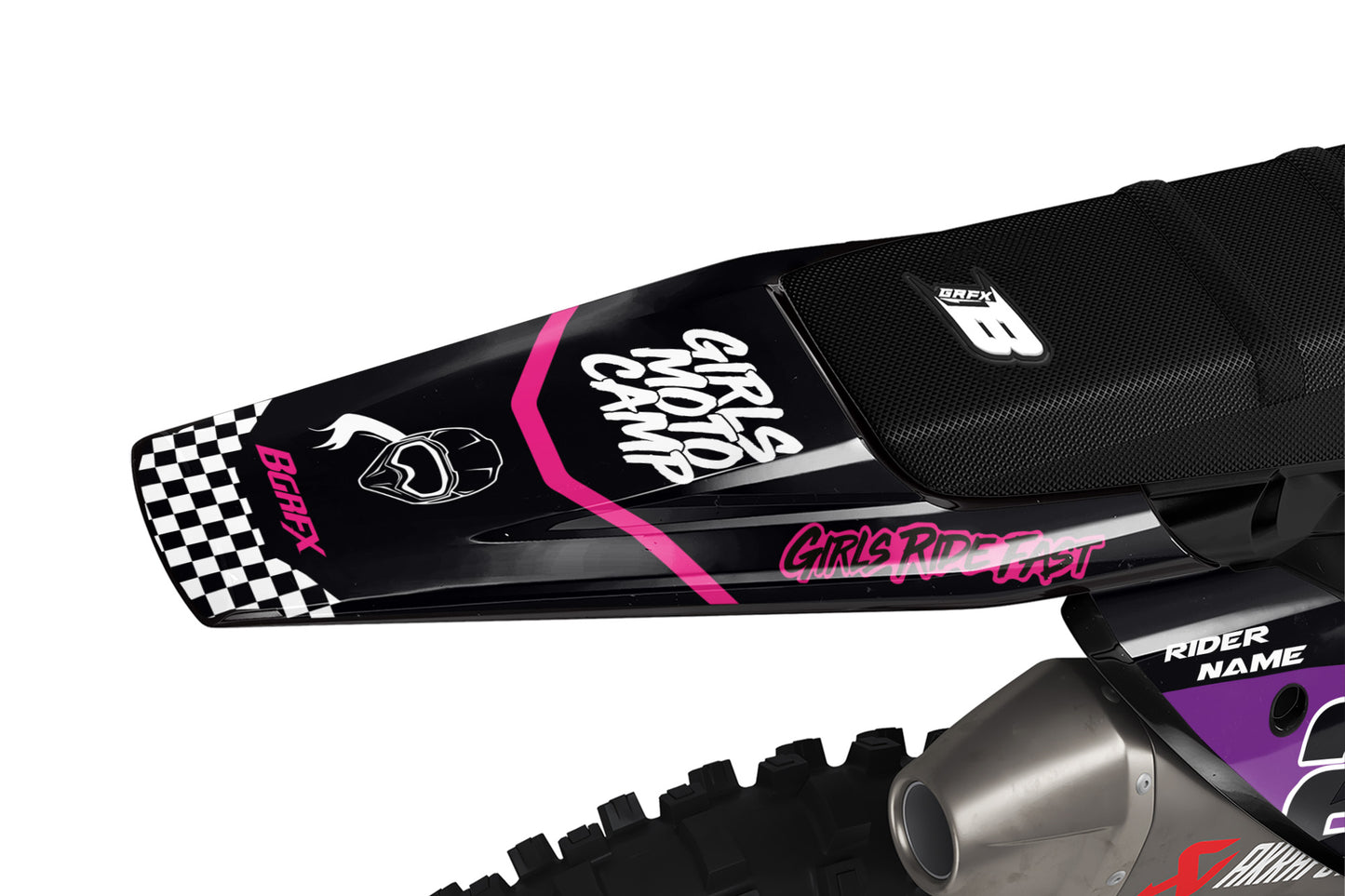 FULL GRAPHICS KIT FOR HUSQVARNA ''GIRLSRIDEFAST PINK'' DESIGN