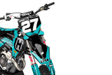 FULL GRAPHICS KIT FOR HUSQVARNA ''ATTACK TURQUOISE'' DESIGN