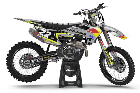 FULL GRAPHICS KIT FOR HUSQVARNA ''FACTORY ONE FLUO'' DESIGN