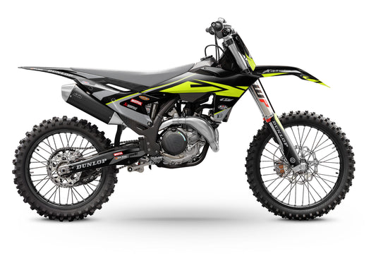 FULL GRAPHICS KIT FOR KTM FLUO ''WALLED FLUO" DESIGN