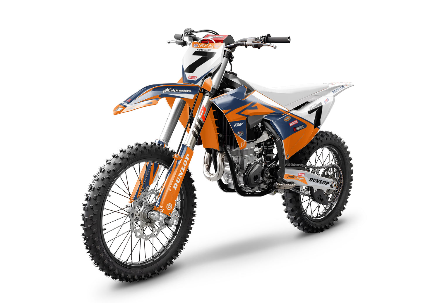 FULL GRAPHICS KIT FOR KTM ''WALLED WHITE'' DESIGN