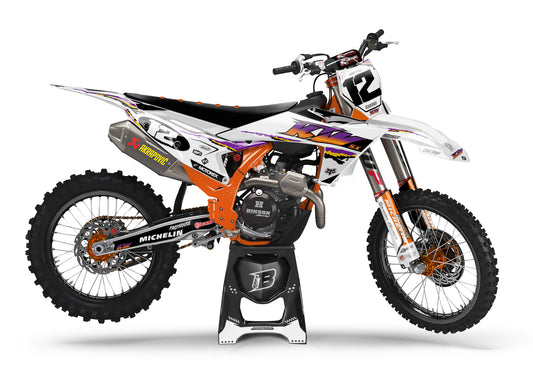 FULL GRAPHICS KIT FOR KTM ''RETRO WHITE'' DESIGN