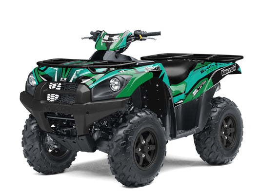 KAWASAKI BRUTE FORCE 750 FULL GRAPHICS KIT ''FACTORED GREEN'' DESIGN