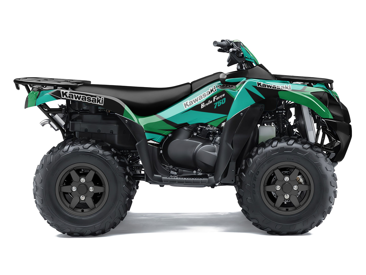 KAWASAKI BRUTE FORCE 750 FULL GRAPHICS KIT ''FACTORED GREEN'' DESIGN