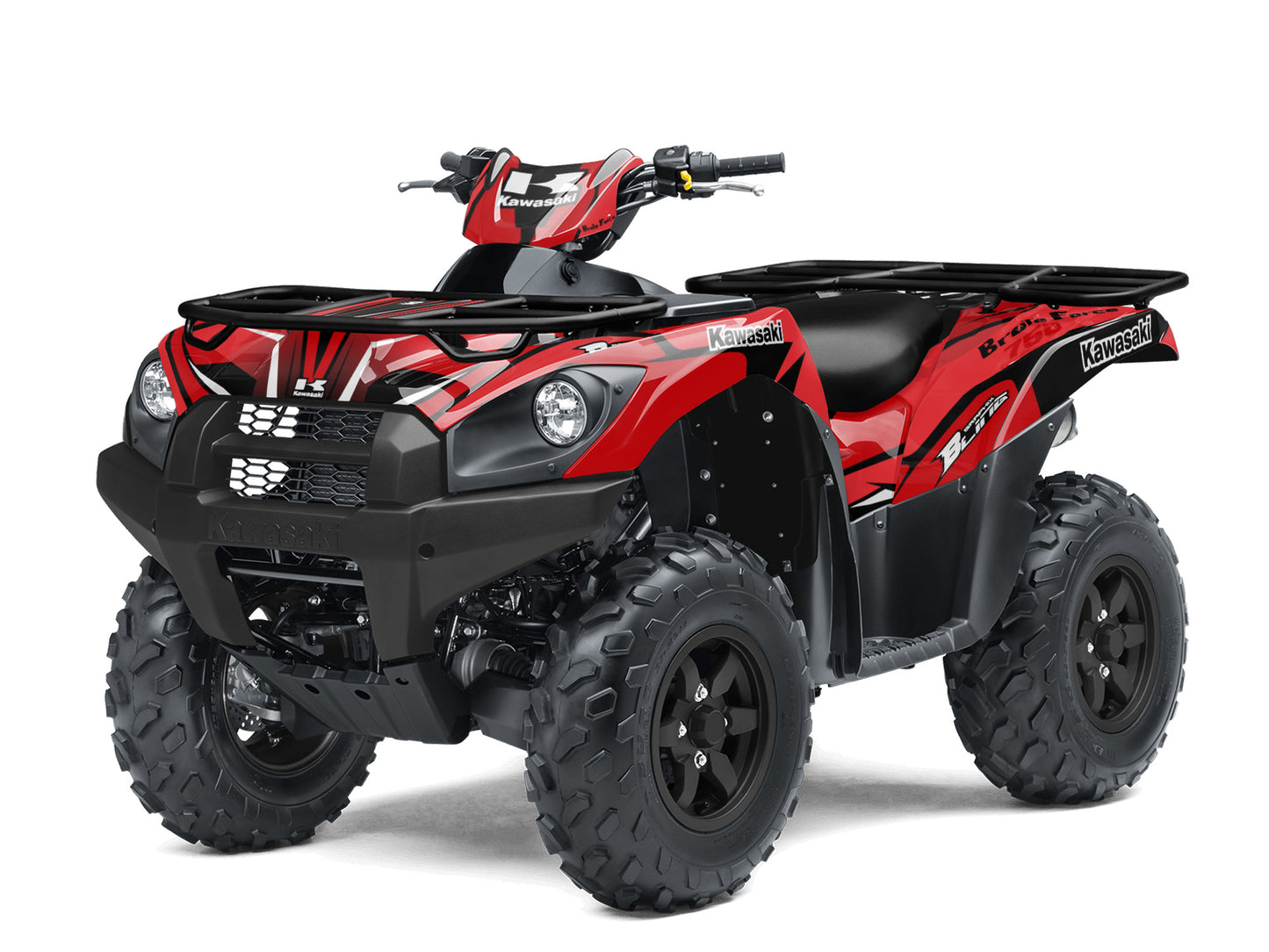 KAWASAKI BRUTE FORCE 750 FULL GRAPHICS KIT ''FACTORED RED'' DESIGN