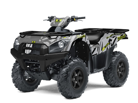 KAWASAKI BRUTE FORCE 750 FULL GRAPHICS KIT ''PULSED GREY'' DESIGN