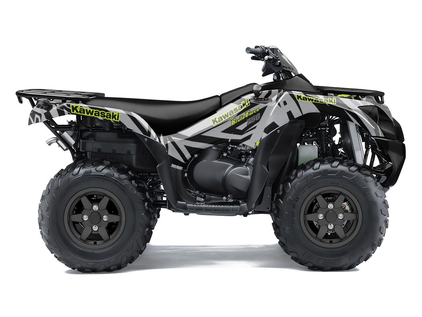 KAWASAKI BRUTE FORCE 750 FULL GRAPHICS KIT ''PULSED GREY'' DESIGN