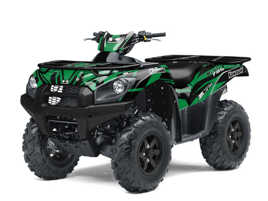 KAWASAKI BRUTE FORCE 750 FULL GRAPHICS KIT ''TOOLED GREEN'' DESIGN